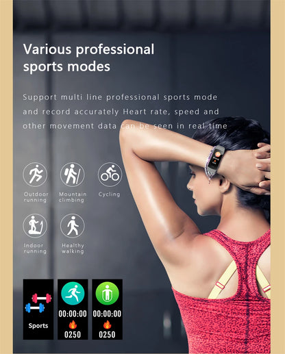 FOXBOX 2025 - Pulsera inteligente para hombre y mujer, resistente al agua, compatible con todos los smartphones, compatible con fitness y deportes, ideal para parejas, LIGE