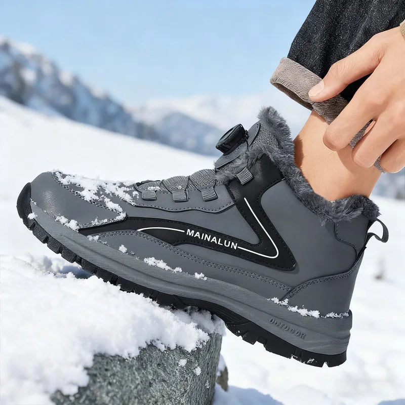 Botas de nieve para hombre, botas de senderismo cálidas y cómodas para invierno, zapatillas deportivas para hombre para exteriores, calzado deportivo impermeable, calzado de senderismo resistente al desgaste