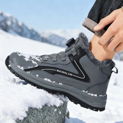Botas de nieve para hombre, botas de senderismo cálidas y cómodas para invierno, zapatillas deportivas para hombre para exteriores, calzado deportivo impermeable, calzado de senderismo resistente al desgaste