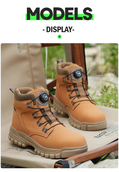 Botas de trabajo de seguridad de invierno para hombre y mujer, tallas 47 y 48, impermeables, ligeras, con puntera de acero, calzado de seguridad protector para hombre.