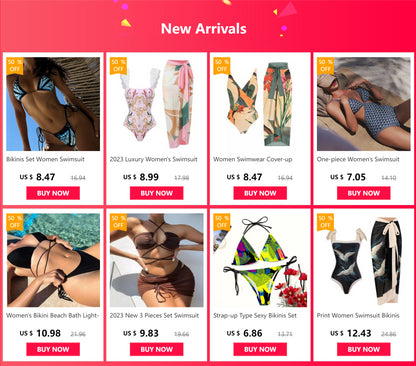 Conjunto de bikini sexy de 3 piezas para mujer, traje de baño con falda, novedad de 2023, bikini push up para mujer, ropa de playa con perlas sintéticas.