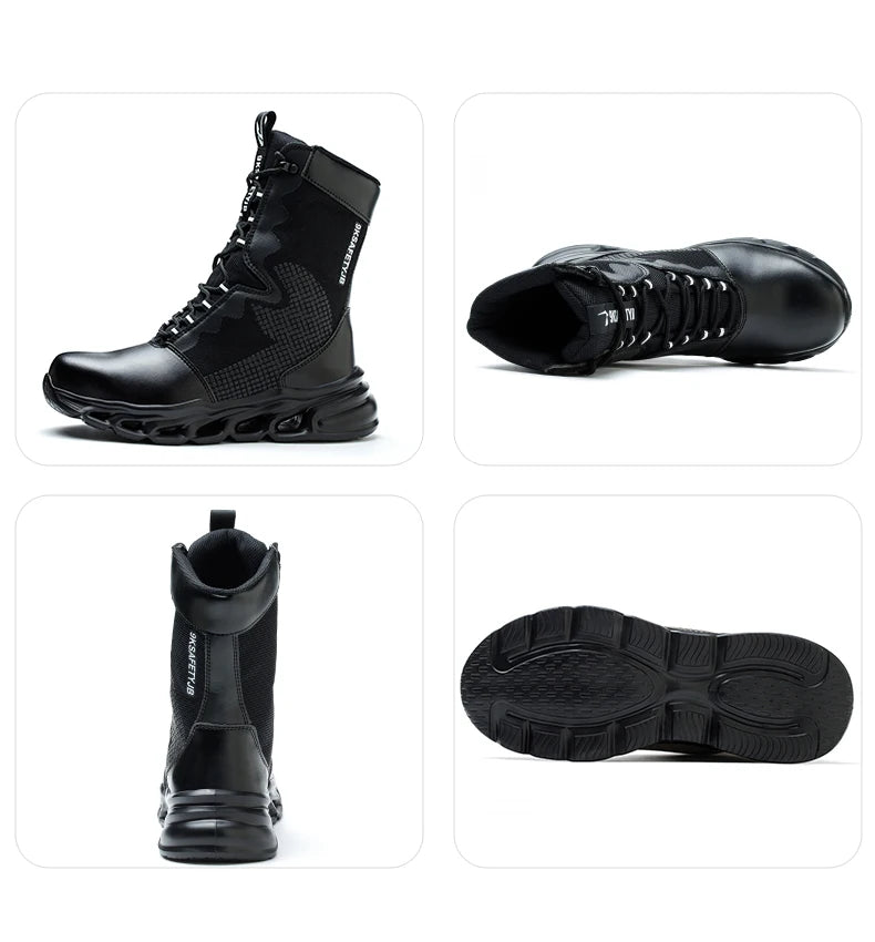 Zapatillas de trabajo con puntera de acero, zapatos de seguridad para hombre, calzado de trabajo nuevo a prueba de perforaciones, botas indestructibles, calzado de seguridad ligero.