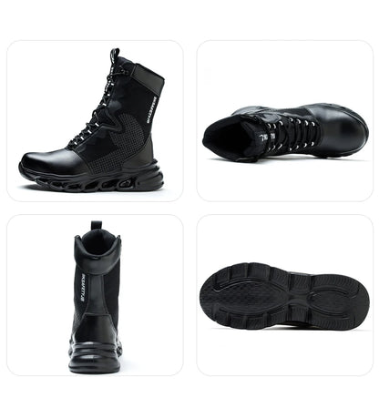 Zapatillas de trabajo con puntera de acero, zapatos de seguridad para hombre, calzado de trabajo nuevo a prueba de perforaciones, botas indestructibles, calzado de seguridad ligero.