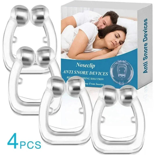 Dispositivo antirronquidos, pinzas nasales de silicona, bandeja magnética para dormir, ayuda para dormir, mejora la respiración, protección contra la apnea, dispositivos nocturnos