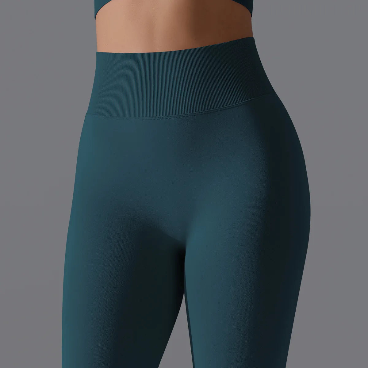 Leggings deportivos de yoga para mujer, sin costuras, cintura alta, elásticos, color sólido, para gimnasio, correr, secado rápido, realce y efecto moldeador.