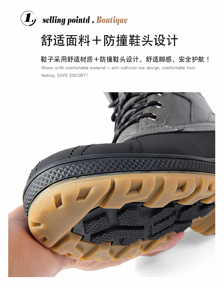 Botas de nieve de invierno para hombre, talla grande 47, para exteriores, para entrenamiento, trabajo, impermeables, antideslizantes, mantienen el calor en invierno.