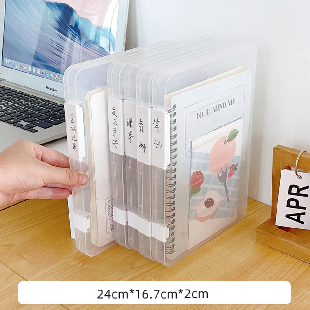 Caja para guardar documentos, documentos de escritorio, caja de clasificación de datos A4, libro de registro del hogar, bolsa para archivos, resistente al polvo y a la humedad.