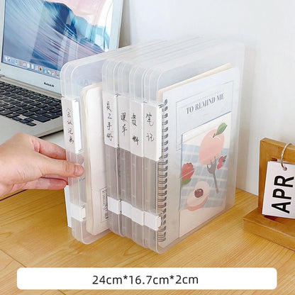 Caja para guardar documentos, documentos de escritorio, caja de clasificación de datos A4, libro de registro del hogar, bolsa para archivos, resistente al polvo y a la humedad.