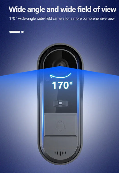 Timbre con videoportero inalámbrico, visión nocturna HD, pantalla IPS de 4,3 pulgadas, resistente al agua, cámara de timbre con vídeo para seguridad inteligente del hogar.