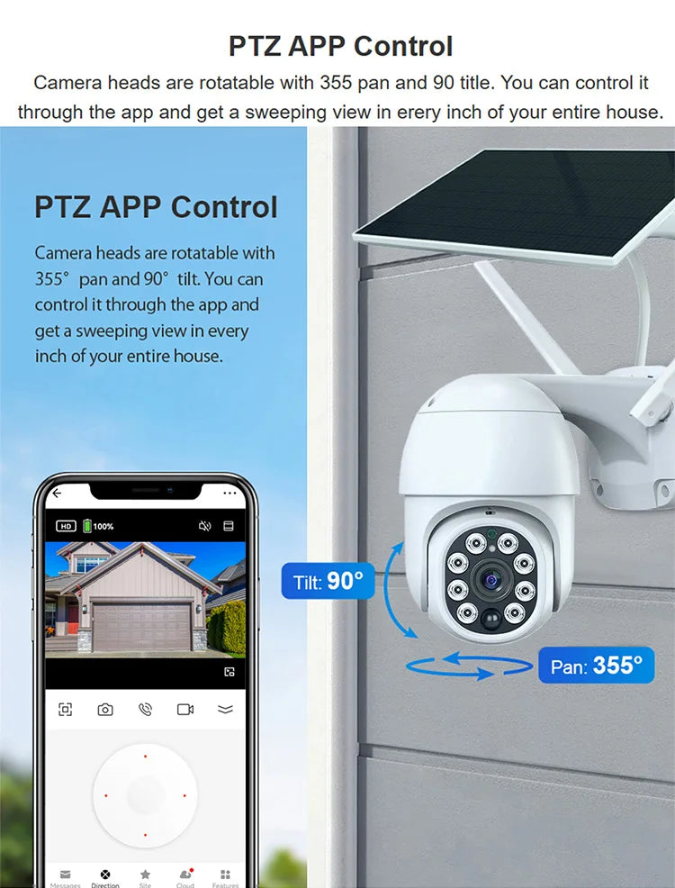 Cámara solar WiFi Tuya para exteriores, resistente al agua, 3 MP, 5 W, batería de 10000 mAh, aplicación Smart Life, PTZ inalámbrico, PIR, CCTV, seguimiento automático, 2K