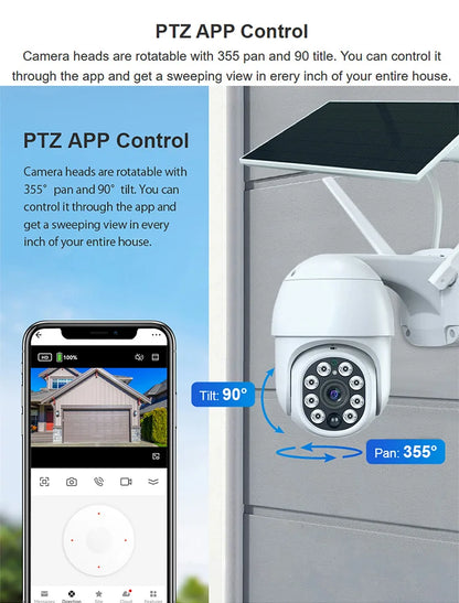 Cámara solar WiFi Tuya para exteriores, resistente al agua, 3 MP, 5 W, batería de 10000 mAh, aplicación Smart Life, PTZ inalámbrico, PIR, CCTV, seguimiento automático, 2K