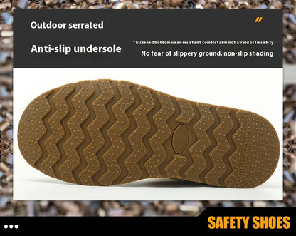 Botas de trabajo para hombre, con puntera de acero, puntera blanda, impermeables, antideslizantes, antiperforación, resistentes al deslizamiento, botas de seguridad para el trabajo.