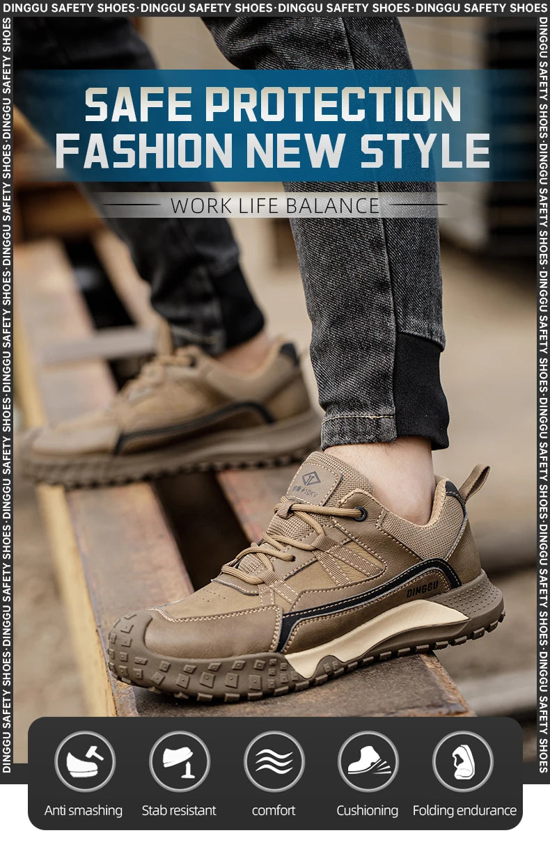 Zapatos de seguridad para hombre, zapatillas de trabajo, botas de seguridad indestructibles, zapatos ajustables con puntera de acero, zapatos deportivos de seguridad, dropshipping