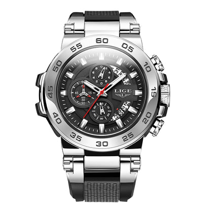 Relojes LIGE 2025 para hombre, nuevos, a la moda, con correa de silicona, sencillos, deportivos, militares, con fecha, resistentes al agua 50M, de cuarzo, para caballero, reloj + caja.