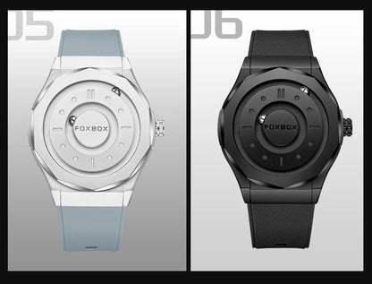 FOXBOX Reloj de negocios de lujo para hombre, resistente al agua hasta 30 m, diseño personalizado, correa de acero inoxidable, reloj de cuarzo para hombre, regalo de moda