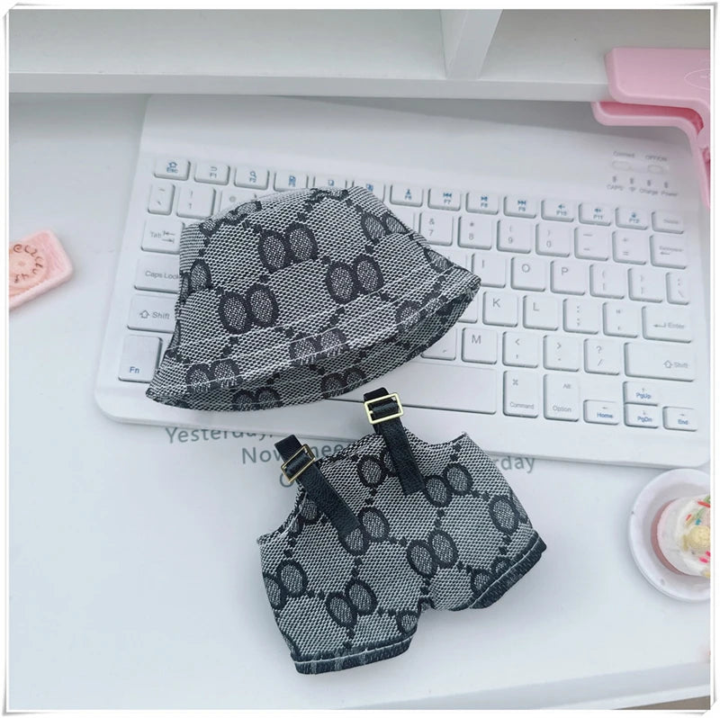 Para Labubu 15-17 cm v1v2 Conjunto de accesorios de atuendo Mini sombrero mono decoración ropa pequeña juguetes para niños regalo de cumpleaños