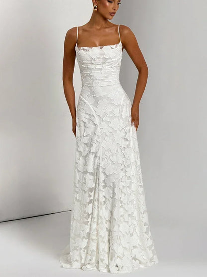 Chaxiaoa Vestido largo sexy con tirantes finos y espalda descubierta para mujer, vestido de moda con hombros descubiertos, sin mangas, con cordones, vestido de fiesta para club nocturno