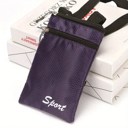Bolsa deportiva inclinada para teléfono: bolsa multifuncional con correa ajustable de fibra de poliéster duradera, perfecta para uso diario, color aleatorio