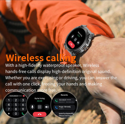 LIGE - Nuevo reloj inteligente con GPS para hombre, llamadas Bluetooth, batería grande de 400 mAh, pantalla AMOLED de 1,43 pulgadas, voz IA, IP68, resistente al agua