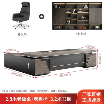 Organizador de escritorio de oficina vintage de lujo ligero en forma de L, escritorios de computadora de madera oscura de mediados de siglo, muebles de oficina Work Art Bureau Meuble