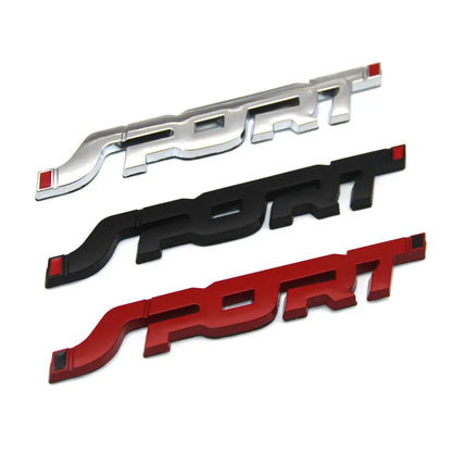 Pegatinas para accesorios de coche, diseño de metal 3D cromado negro, para maletero de coche, carreras, deporte, palabra, letra, logotipo, emblema, insignia, calcomanía.