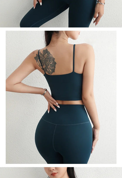 Women Yoga Suit Adjustable Sling Strap Sports Bra U Cut Scrunch Butt Workout Leggings Butt Lifting Excluding pants