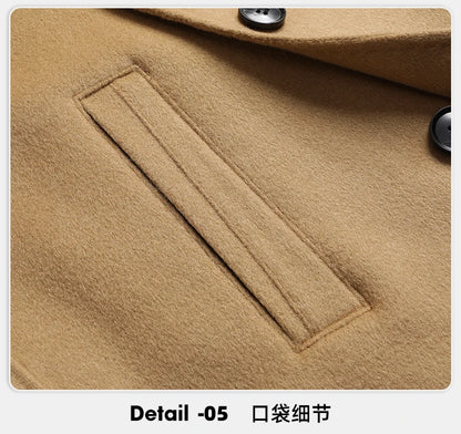 Abrigos largos de lana para hombre, colección otoño-invierno 2025, estilo business casual, color liso, abrigo exterior 100% lana, chaqueta cortavientos