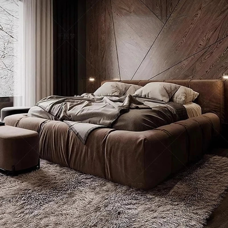 Cama de estilo europeo, moderna y cómoda, estilo italiano, de calidad, para bodas, diseñada por un diseñador que crea camas gemelas.