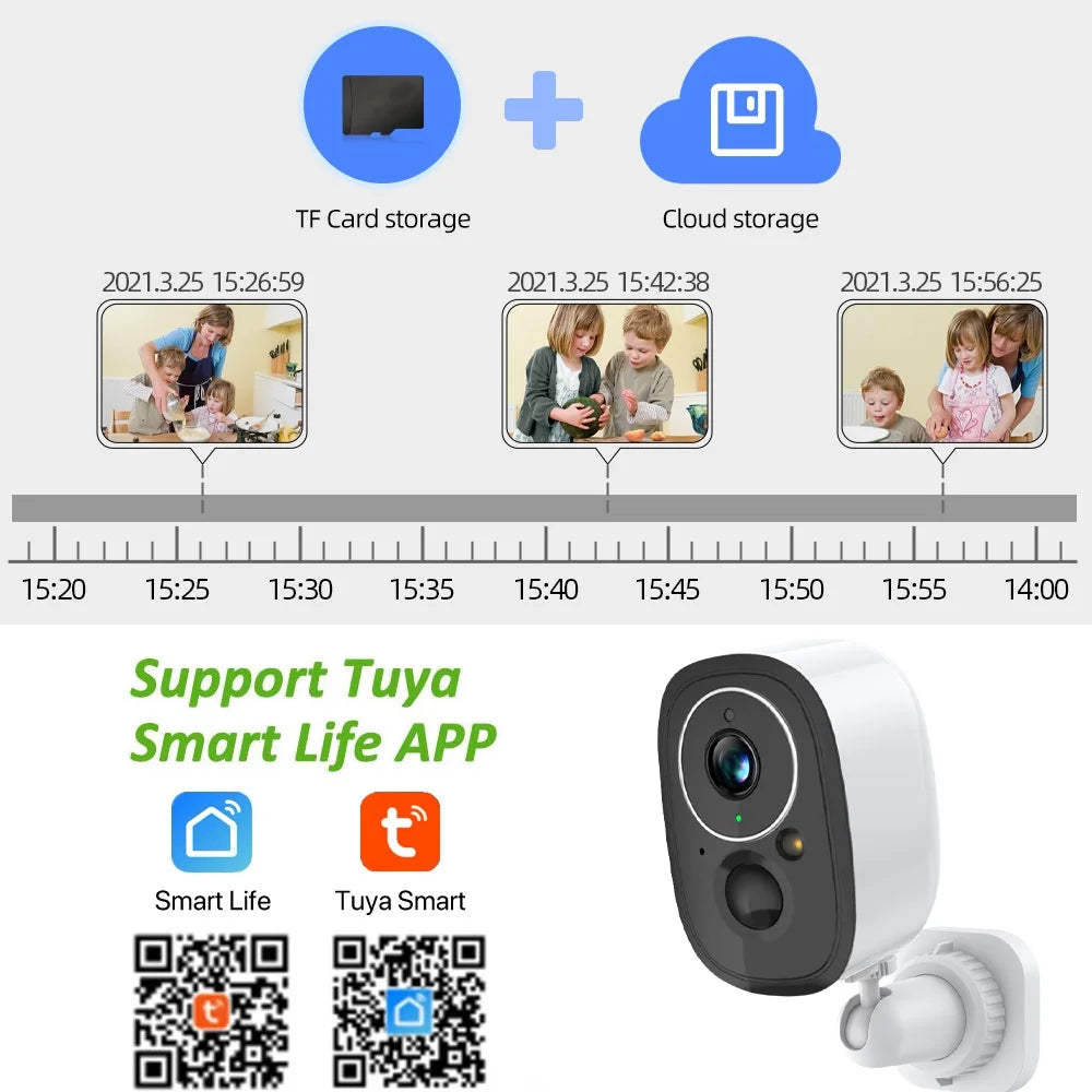 Cámara de seguridad exterior inalámbrica Tuya de 5 MP con WiFi y energía solar, batería de bajo consumo, sensor PIR de presencia, cámara IP de vigilancia a color para visión nocturna