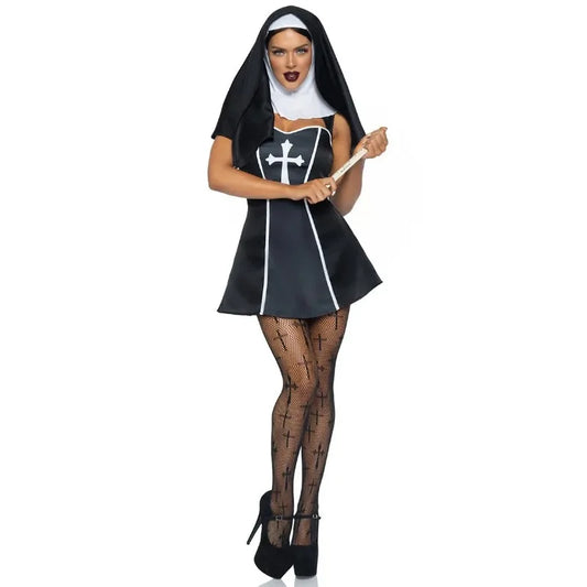 Easter Halloween Cosplay Party Costume Adult Sexy Nun Role Play Stage Fancy Party Dress