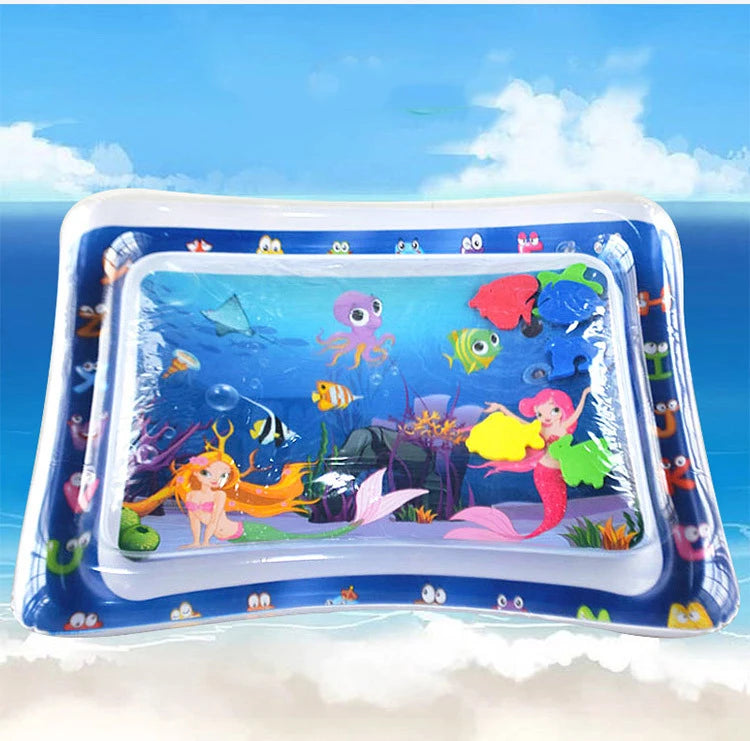 Colchoneta de juego inflable para bebé, cojín de agua de PVC, para tiempo boca abajo, para niños pequeños, juguetes de educación temprana para actividades de desarrollo
