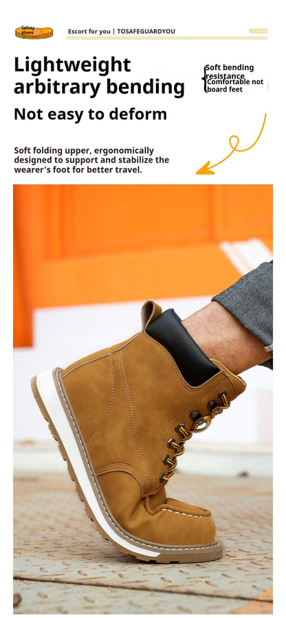 Calzado de seguridad para hombre, resistente a impactos, perforaciones y desgaste. Botas de trabajo antideslizantes de caña alta, ideales para exteriores, fábricas y trabajos de protección.
