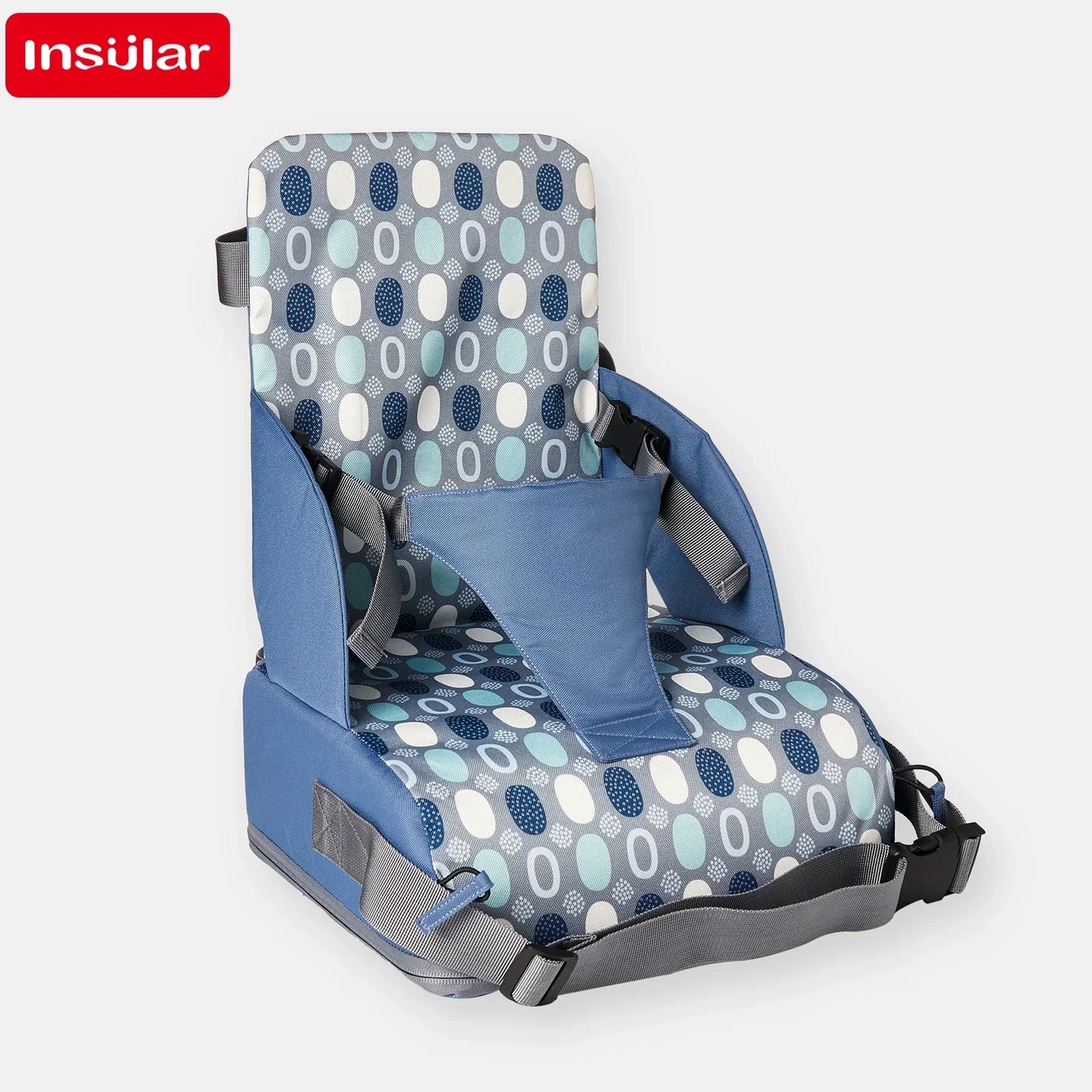 INSULAR Asiento infantil portátil, plegable y antideslizante, con cojín alto, para comedor de bebé, suministros de viaje para niños