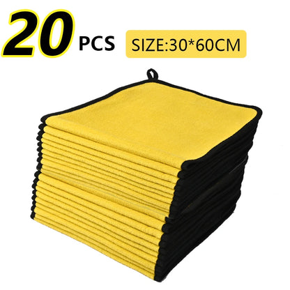 Toalla de microfibra para coche, paño de secado y limpieza para el hogar, toalla gruesa para lavado de coches, para motocicletas, 60 x 30 cm