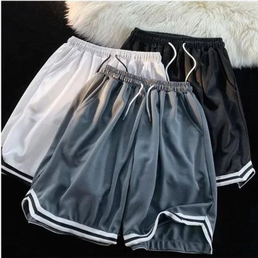 Pantalones cortos de baloncesto holgados para hombre, para correr, playa, verano, estilo americano, deportivos, informales, versátiles, de cinco pulgadas de largo.