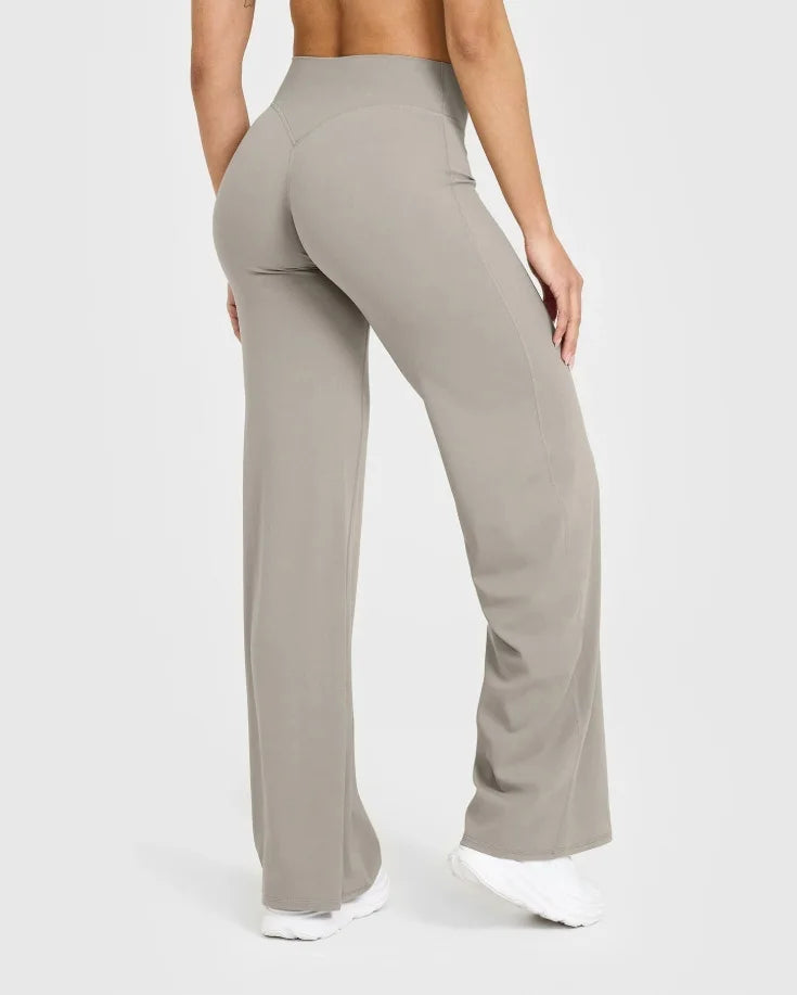 Pantalones rectos de tejido ultrasuave tipo mantequilla para mujer, pantalones de yoga de talle medio, mallas deportivas de tacto natural, leggings de pilates, pantalones deportivos para correr.