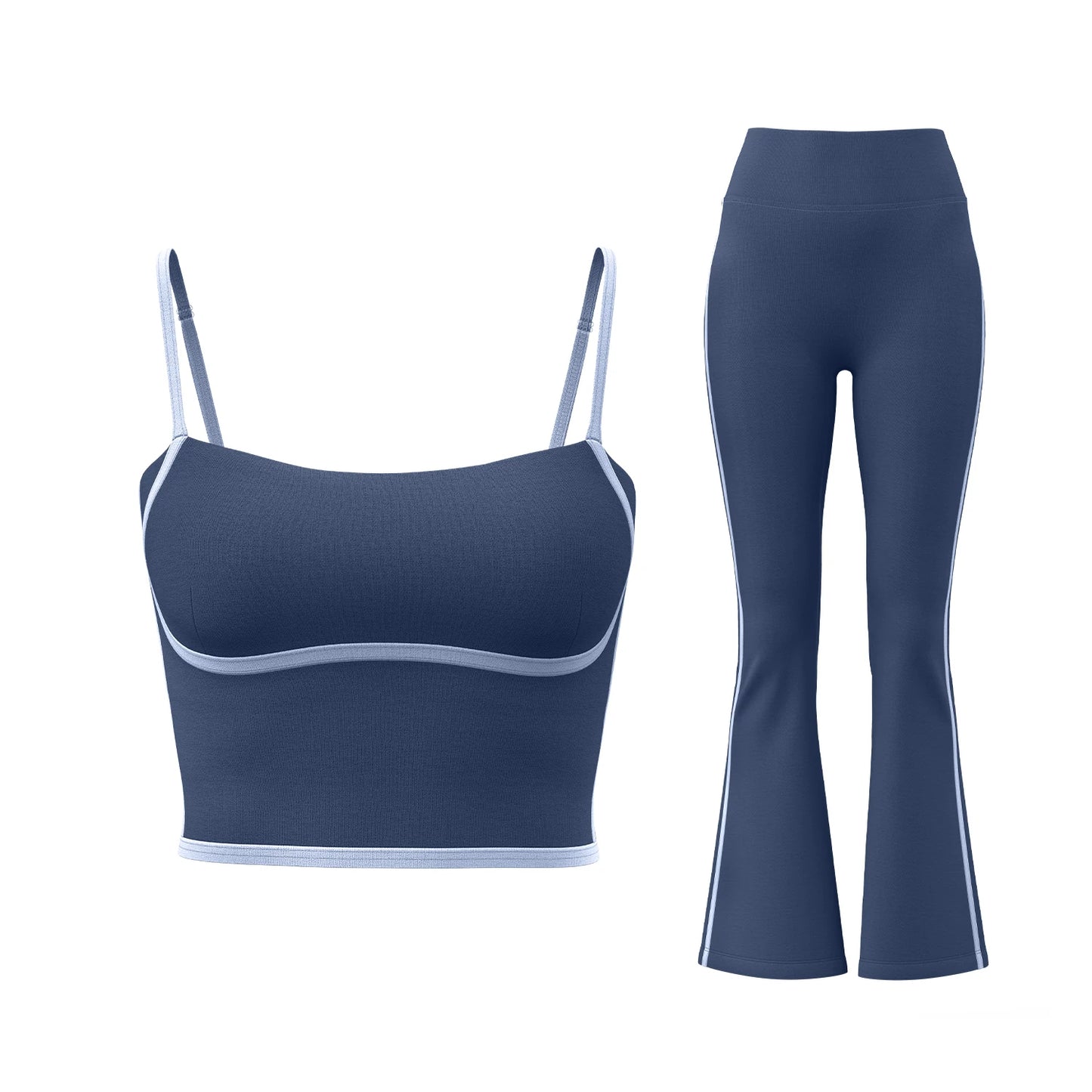 Conjunto de yoga a rayas para mujer, ropa de gimnasio, sujetador deportivo sexy, pantalones acampanados de cintura alta, pantalones de fitness para correr y levantar la cadera, novedad de 2025