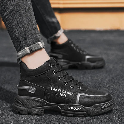 Botas casuales para hombre, suela suave, antideslizantes, para las cuatro estaciones, para trabajar al aire libre, para estudiantes, deportivas, a la moda, para jóvenes, versátiles y a la moda.