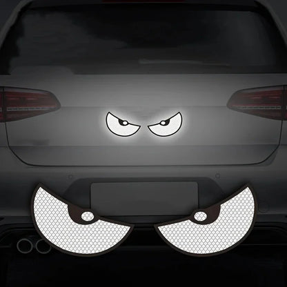 2 piezas/juego de pegatinas reflectantes para automóvil: ¡mejore la visibilidad y la seguridad de su vehículo con las pegatinas Devil Eye!