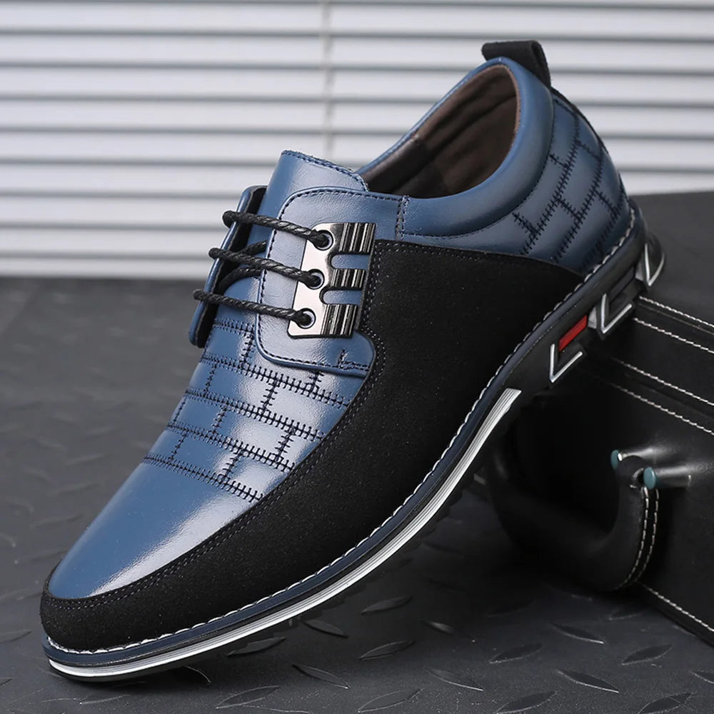 Zapatos casuales de hombre con cordones y punta redonda, deportivos, de piel italiana, para eventos sociales, con envío gratuito, elegantes.