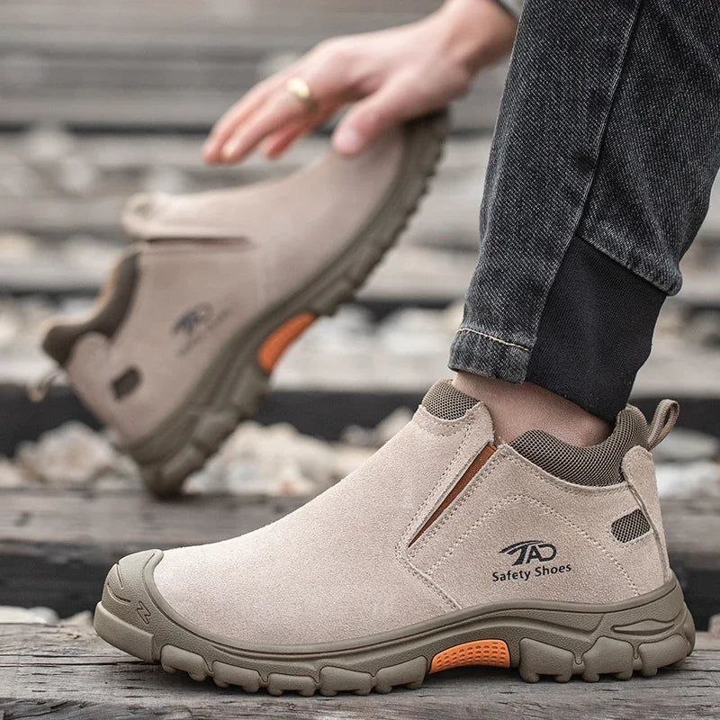 Botas de seguridad de soldadura de corte bajo para hombre, zapatos de trabajo de construcción antiaplastamiento, zapatos indestructibles a prueba de pinchazos, botas de trabajo de seguridad.