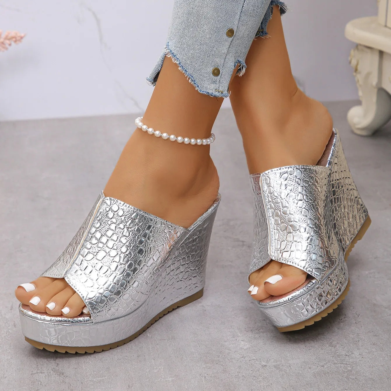 2025 Wedge Women Sandals Summer Retro Clip Toe Platform Sandals Woman Plus Size Trend Thick Bottom Shoes Women Zapatos De Mujer