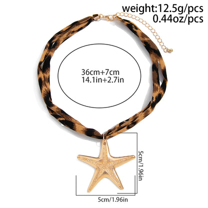 Ingemark - Collar de cadena de terciopelo multicapa étnico para mujer, 7 estilos, 2025, nuevo colgante de metal con forma de caracola, estrella de mar y corazón, joyería para el cuello
