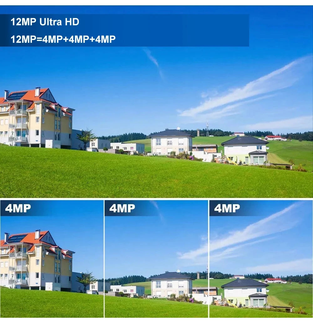 Cámara solar exterior V380Pro de 12 MP con IP 4G/WiFi, visión nocturna HD, seguimiento PTZ, detección de movimiento PIR y seguridad para el hogar (CCTV inteligente).