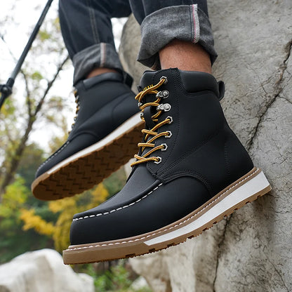 Botas de trabajo para hombre, con puntera de acero, puntera blanda, impermeables, antideslizantes, antiperforación, resistentes al deslizamiento, botas de seguridad para el trabajo.