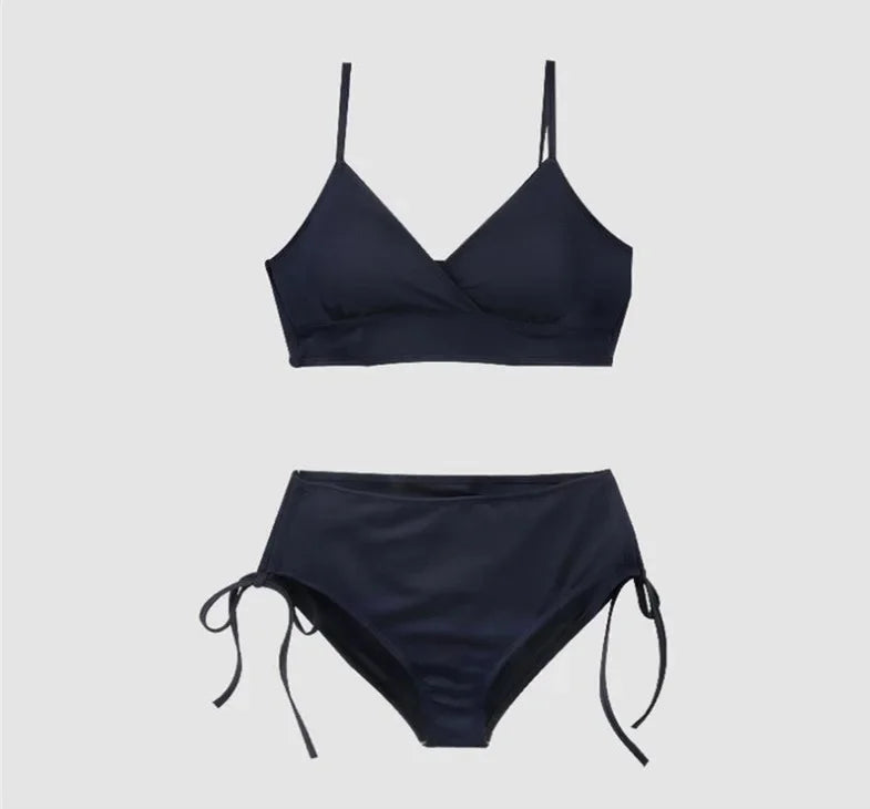 Conjunto de bikini de nailon de moda, multicolor, sexy, para mujer, estilo coreano, diseño independiente, recién llegado 2025