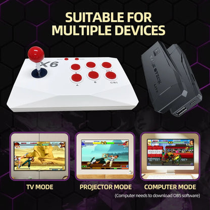 Consola de videojuegos arcade VILCORN 4K TV Game Stick con doble joystick arcade para juegos MAME/Sega/PS1/Atari, regalo para niños