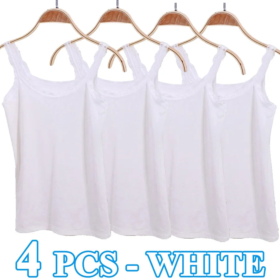 Camisola sexy de algodón suave para mujer, sin mangas, de encaje, ajustada, informal, corta, con encanto, ideal como regalo