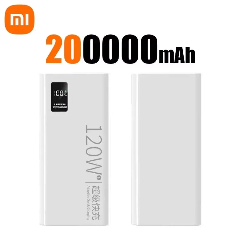 Banco de energía Xiaomi de 500.000 mAh, alta capacidad, 120 W, carga rápida, cargador externo portátil para iPhone y Samsung.