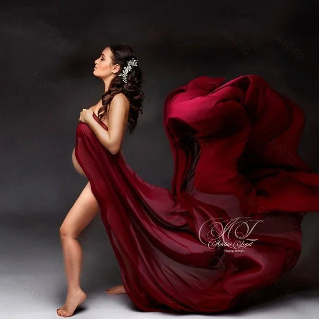 Accesorios de fotografía de maternidad DIY, capa, vestido, tela de gasa, modelado simple, fondo fotográfico para estudio, vestido largo volador para fotos